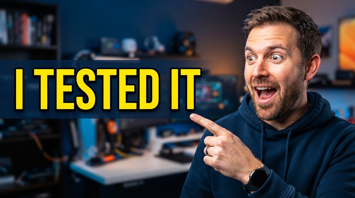 Nano Banana 2 Lite output, YouTube thumbnail with I TESTED IT text