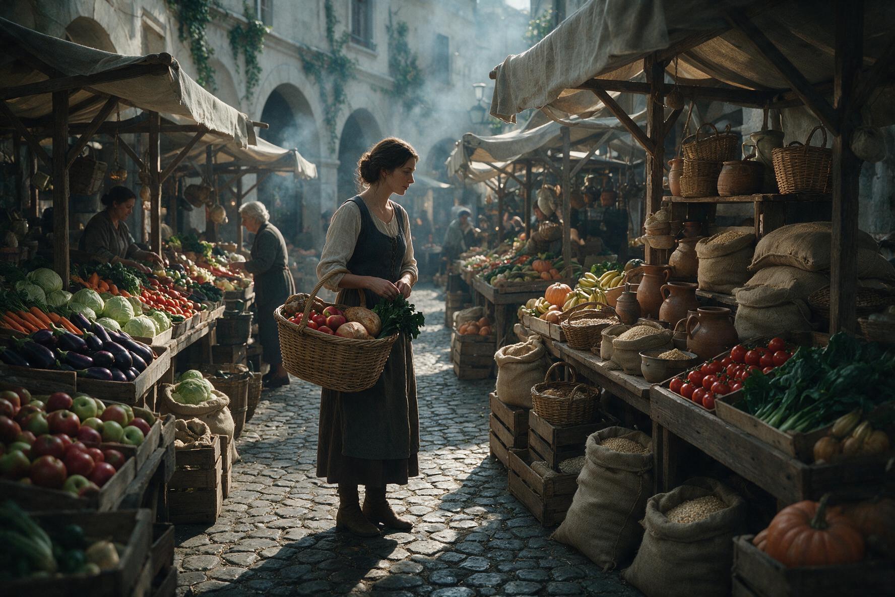 Seedream 5 Pro output, generic moody market scene